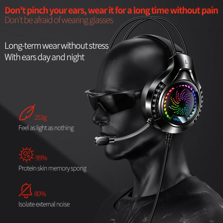 YINDIAO Q7 Colorful Light Computer Wired Headset USB Gaming Headset Dual 3.5mm + USB White - free shipping - PMC TechLife - Order now!