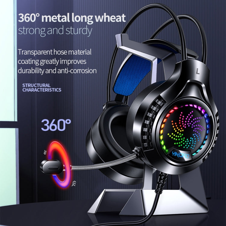 YINDIAO Q7 Colorful Light Computer Wired Headset USB Gaming Headset Dual 3.5mm + USB White - free shipping - PMC TechLife - Order now!