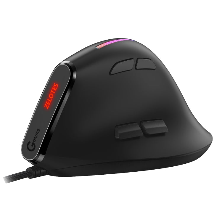 ZELOTES T50 9-Keys RGB Lighting Effect Vertical Grip Ergonomic Programming Wired Mouse(Black) - free shipping - PMC TechLife - Order now!
