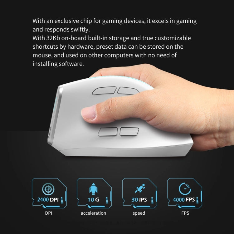 ZELOTES F36 9-Keys Vertical Grip Ergonomic Programming Dual Bluetooth + 2.4G Wireless Mouse(Black) - free shipping - PMC TechLife - Order now!