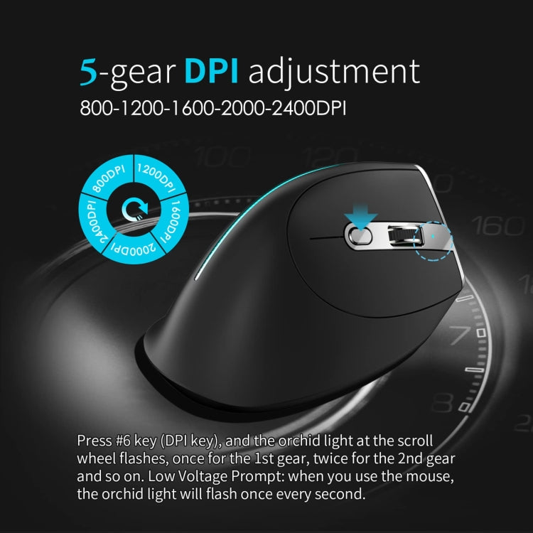 ZELOTES F36 9-Keys Vertical Grip Ergonomic Programming Dual Bluetooth + 2.4G Wireless Mouse(Black) - free shipping - PMC TechLife - Order now!
