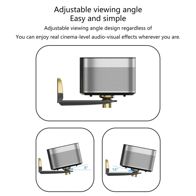 Aluminum Alloy Pan Head Adjustable Foldable Projector Wall Mount(Coffee Gold) - Other by PMC TechLife | Online Shopping South Africa | PMC TechLife | Buy Now Pay Later Mobicred