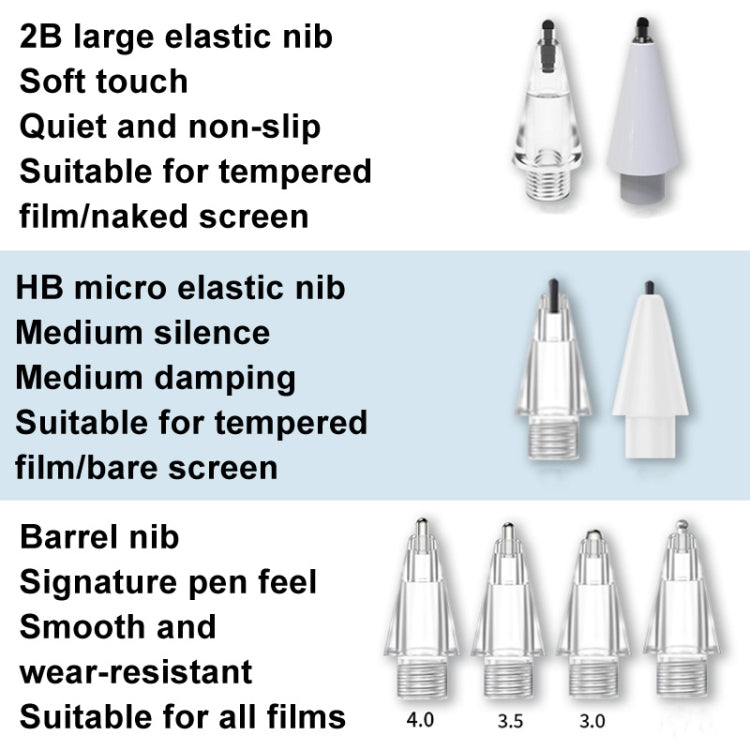 For Huawei M-Pencil 2 / 3 Mute Damping Anti-slip Replacement Nibs, Style: HB Micro Elastic White - Pencil Accessories by PMc TechLife | Online Shopping South Africa | PMc TechLife | Buy Now Pay Later Mobicred