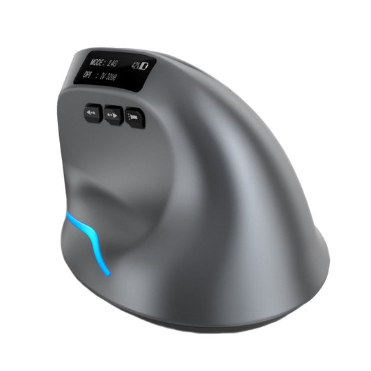 ZELOTES F-26C 8-Keys 2.4G+Bluetooth Dual-Mode LED Display Vertical Grip Wireless Mouse(Gray) - Wireless Mice by ZELOTES | Online Shopping South Africa | PMC Jewellery | Buy Now Pay Later Mobicred