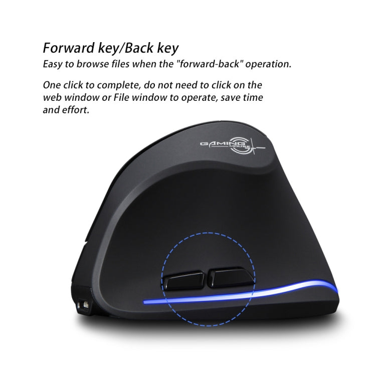 ZELOTES F35 6-buttons Vertical Grip Ergonomic Rechargeable Wireless Mouse(Blue Light) - free shipping - PMC TechLife - Order now!