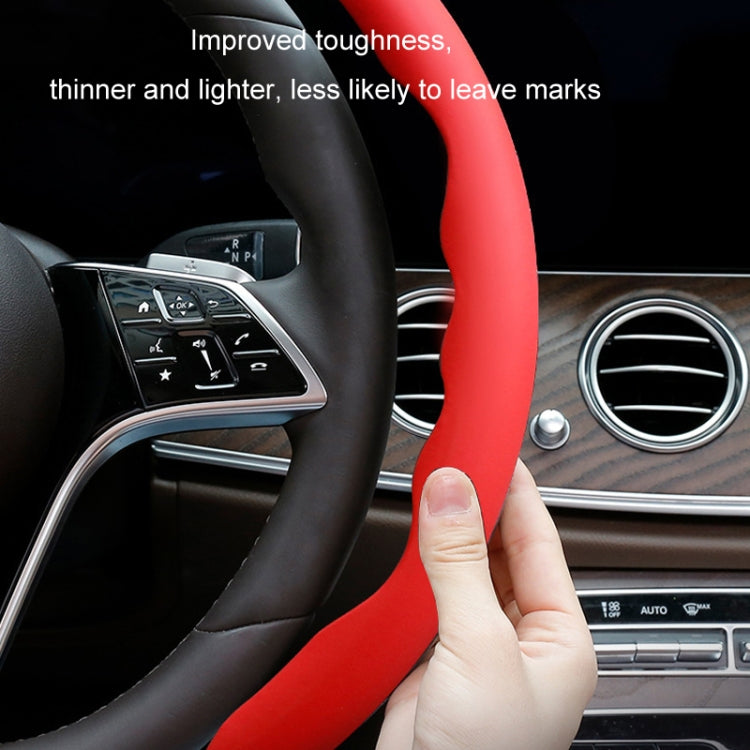 38cm Liquid Silicone Sweat-Absorbing Anti-Skid Car Steering Wheel Cover(Red) - Steering Wheel Accessories by PMC TechLife | Online Shopping South Africa | PMC TechLife | Buy Now Pay Later Mobicred