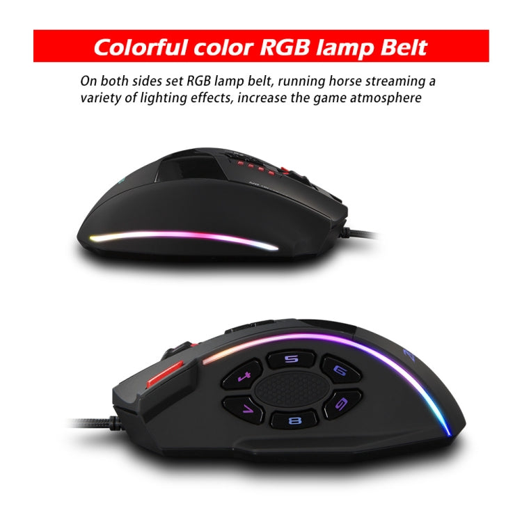 ZELOTES C13 13-keys RGB Lighting Effect Programming Macro Custom Gaming Wired Mouse(Black) - free shipping - PMC TechLife - Order now!