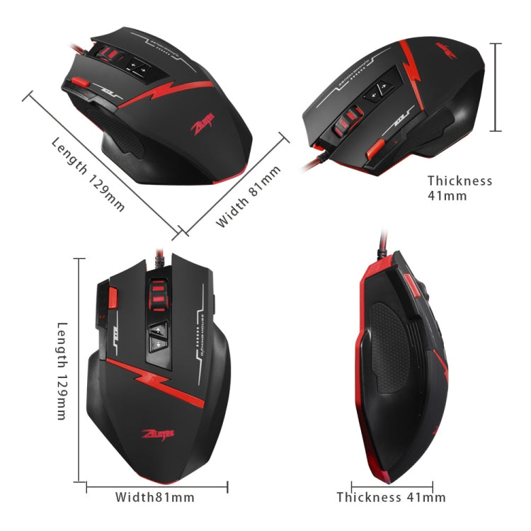 ZELOTES C8 8-buttons Ergonomic Game Programming Custom Wired Mouse(Black) - free shipping - PMC TechLife - Order now!