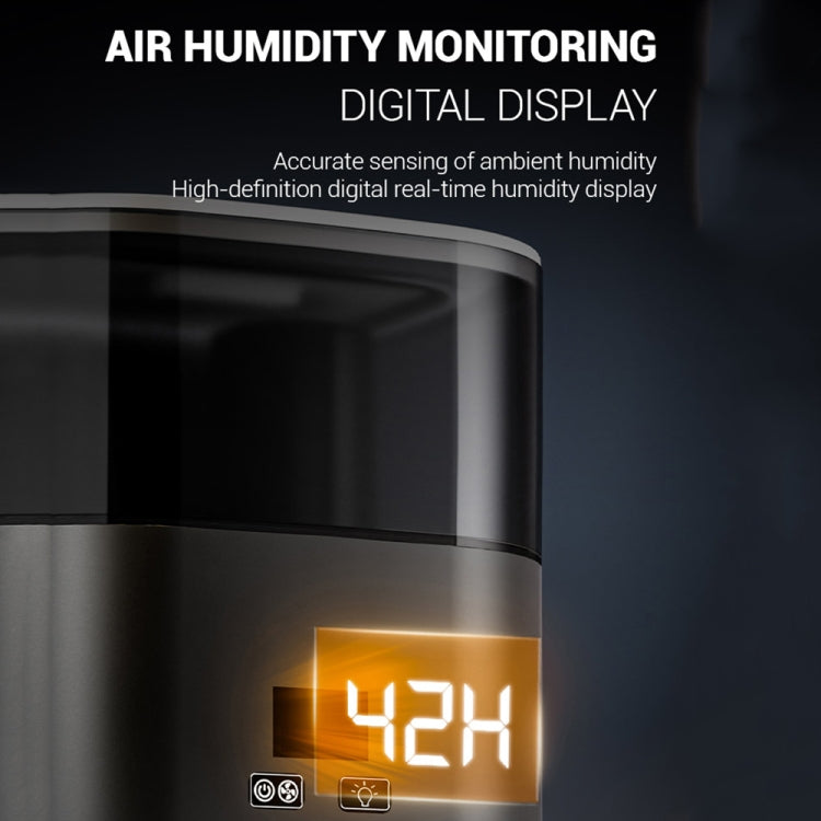 JSQ-58 1.1L large Capacity Digital Display Flame Atomization Humidifier, Color: Matt Black(US Plug) - free shipping - PMC TechLife - Order now!