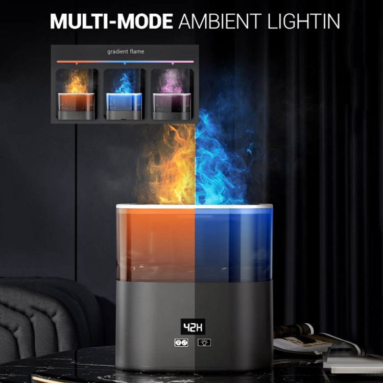JSQ-58 1.1L large Capacity Digital Display Flame Atomization Humidifier, Color: Matt Black(US Plug) - free shipping - PMC TechLife - Order now!