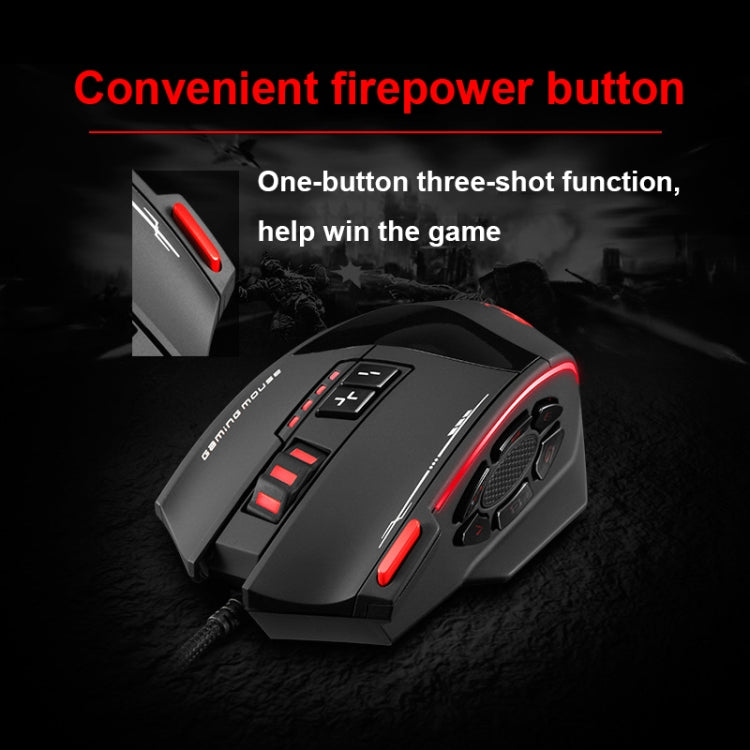 ZELOTES C19 12-Keys Ergonomic Programming Custom Wired Mouse(Black) - free shipping - PMC TechLife - Order now!