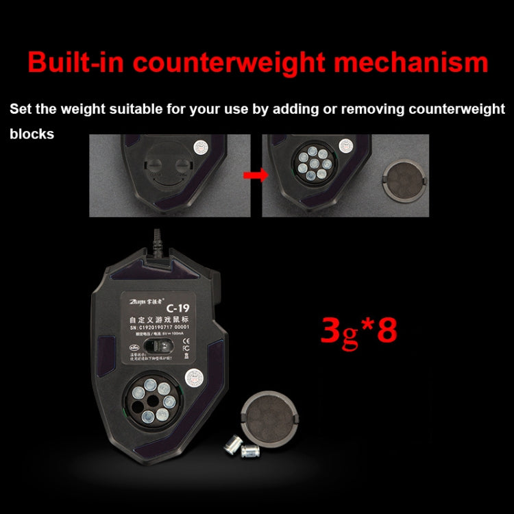 ZELOTES C19 12-Keys Ergonomic Programming Custom Wired Mouse(Black) - free shipping - PMC TechLife - Order now!