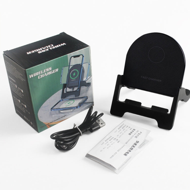 15W Desktop Vertical Cell Phone Wireless Charging Stand(Black) - Wireless Charger Holders by PMC Jewellery | Online Shopping South Africa | PMC Jewellery | Buy Now Pay Later Mobicred