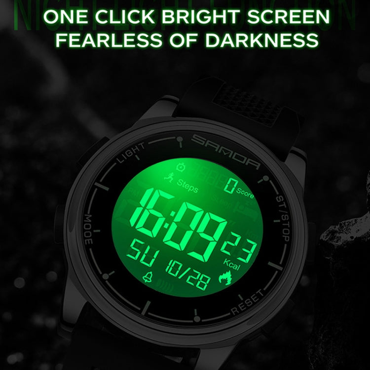 SANDA Student Sports Watch Calorie Counting Electronic Watch Sleep Monitoring Smart Watch(Black) - Silicone Strap Watches by SANDA | Online Shopping South Africa | PMC Jewellery | Buy Now Pay Later Mobicred