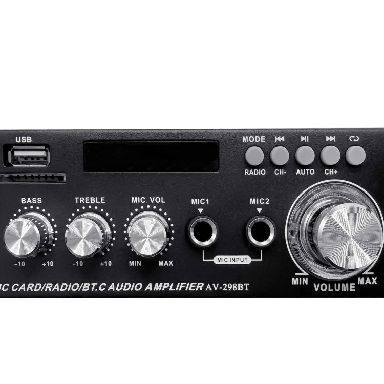 AV-298BT 300W+300W Hi-Fi Stereo Amplifier Bluetooth Home Audio Karaoke Digital Amplifier EU Plug -  by PMC TechLife | Online Shopping South Africa | PMC TechLife | Buy Now Pay Later Mobicred