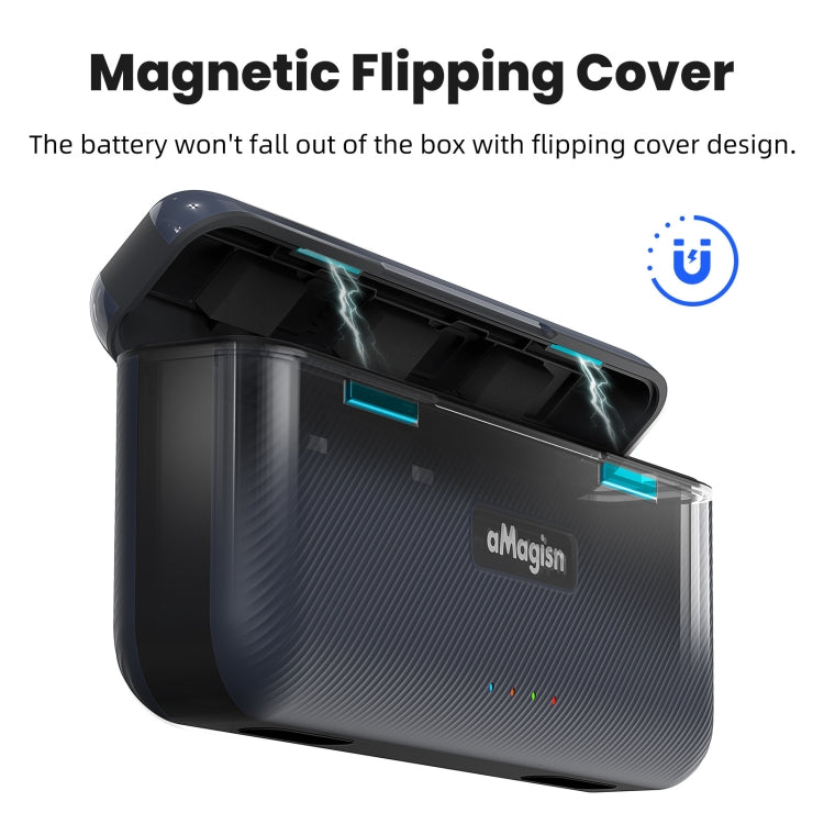 For DJI Osmo 360/Action 5 Pro aMagisn Battery Charger Fast Charging Box Storage Compartment - free shipping - PMC TechLife - Order now!