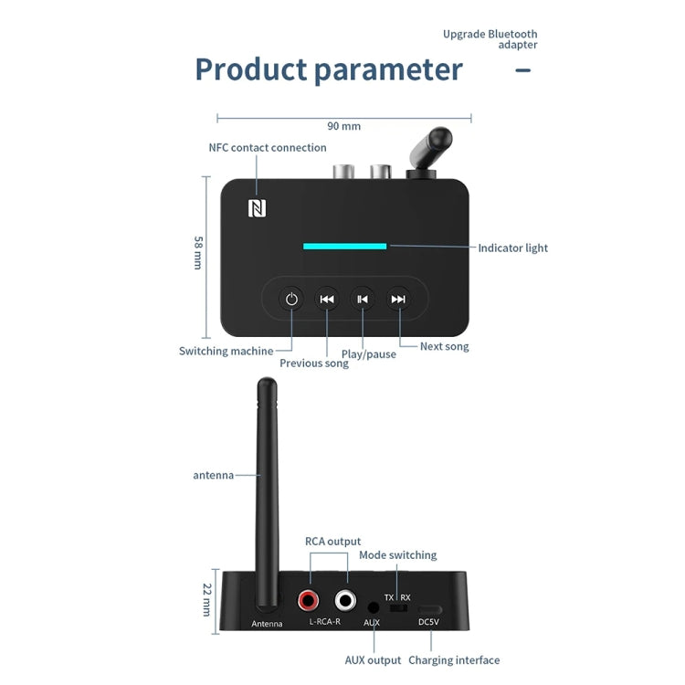 D9 2-in-1 Old-fashioned Audio Car Bluetooth Receiver Transmitter NFC Music Bluetooth Adapter - free shipping - PMC Jewellery - Order now!