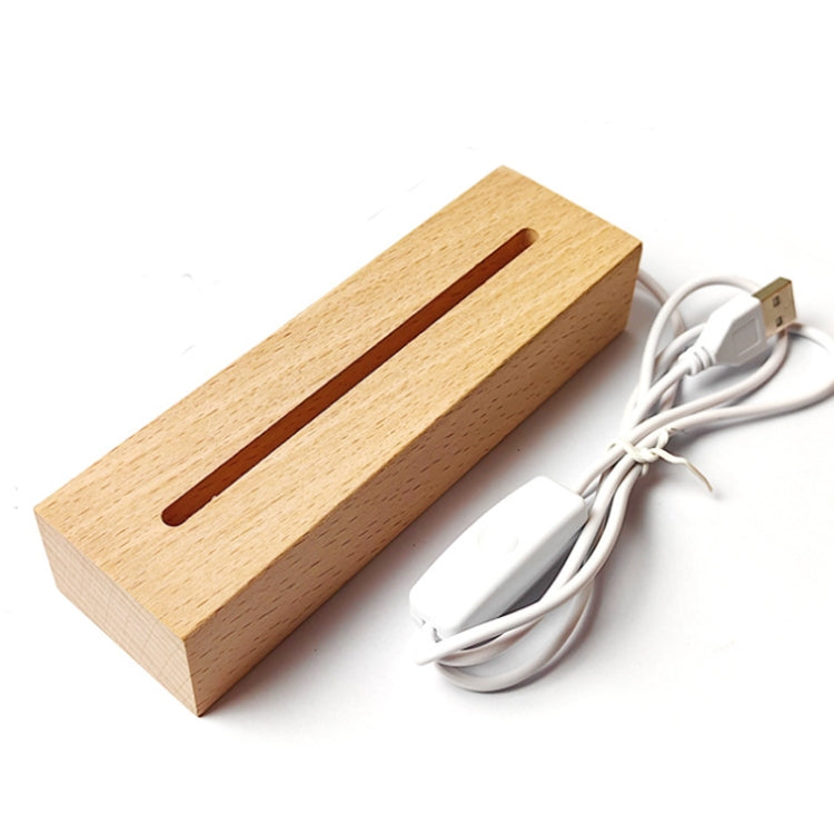 LED Light Solid Wood Luminous Base for Resin Art Acrylic Glass Lights Rectangular 18cm(White Light) - free shipping - PMc TechLife - Order now!
