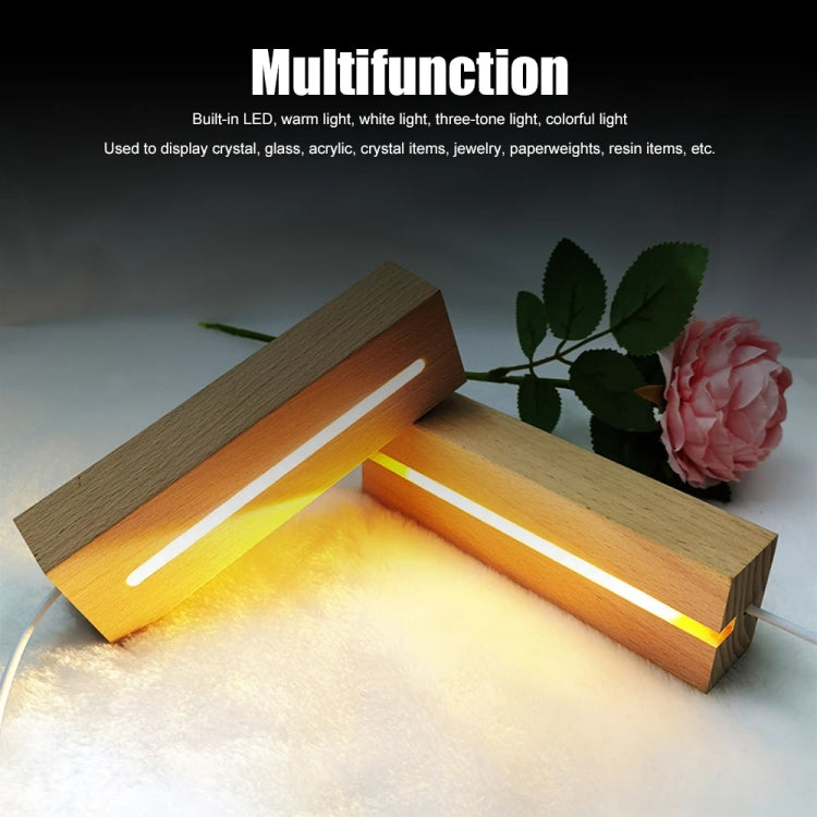 LED Light Solid Wood Luminous Base for Resin Art Acrylic Glass Lights Round 6x2cm(Warm Light) - free shipping - PMc TechLife - Order now!