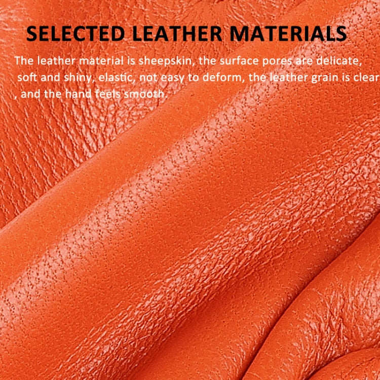 OZERO Women Sheepskin Warm Gloves with Fleece Lining Split Finger Elasticated Gloves, Size: M(Red) - Full Finger Gloves by OZERO | Online Shopping South Africa | PMC TechLife | Buy Now Pay Later Mobicred