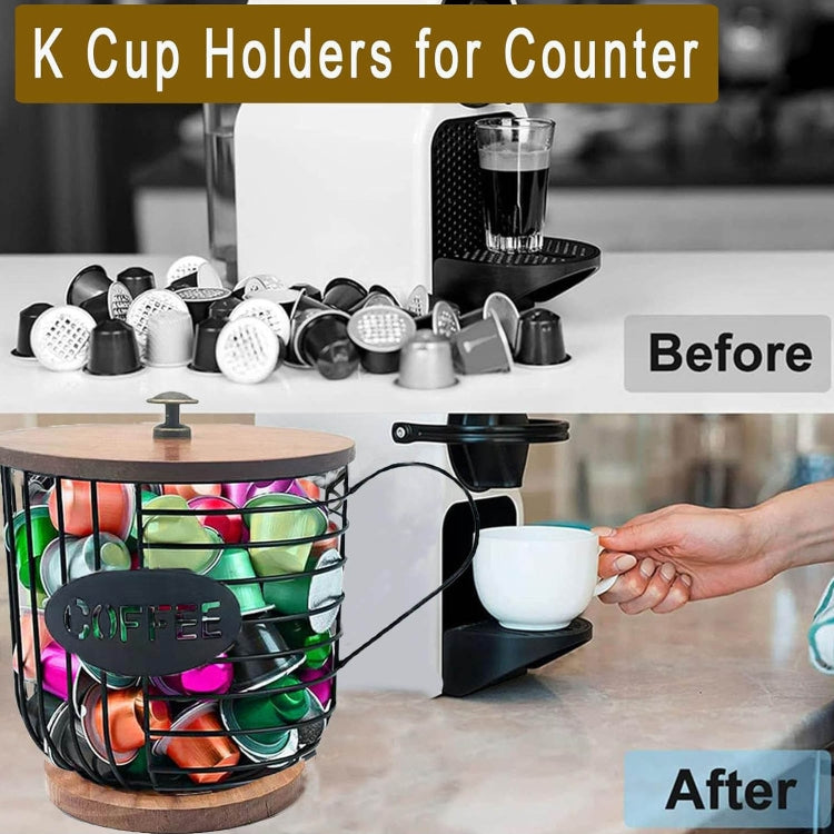 Coffee Companion Storage Rack Cup-Shaped Kitchen Storage Basket, Color: Gold No Words + Lid - free shipping - PMC TechLife - Order now!