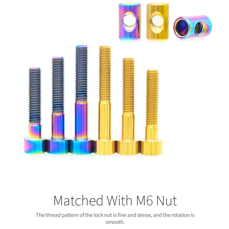 Bicycle Titanium Alloy Seat Post Locking Screws, Color: M6x40 Gold - Bicycle Saddle by PMC TechLife | Online Shopping South Africa | PMC TechLife | Buy Now Pay Later Mobicred