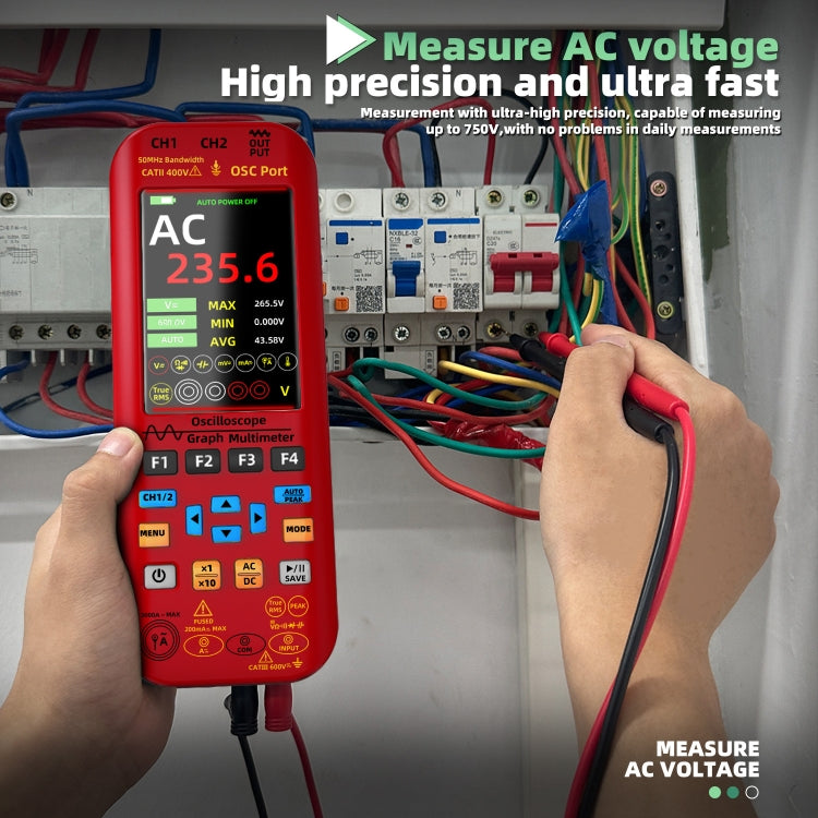 BSIDE O9 Digital Handheld Dual Channel 50MHz Oscilloscope Signal Source Multimeter, Spec: With Single Oscilloscope Probe (Red) - free shipping - PMC TechLife - Order now!