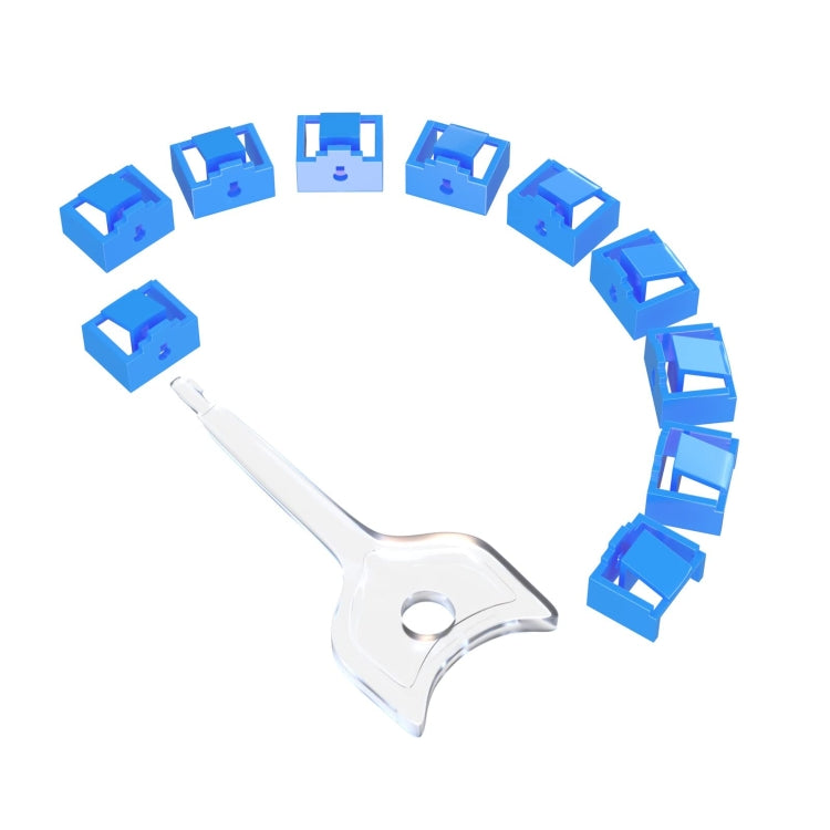 RJ45 Pport Anti-theft Lock Removable Dust Plug(Blue 10 Plug+1 Key) - Anti-Dust Plugs by PMC TechLife | Online Shopping South Africa | PMC TechLife | Buy Now Pay Later Mobicred