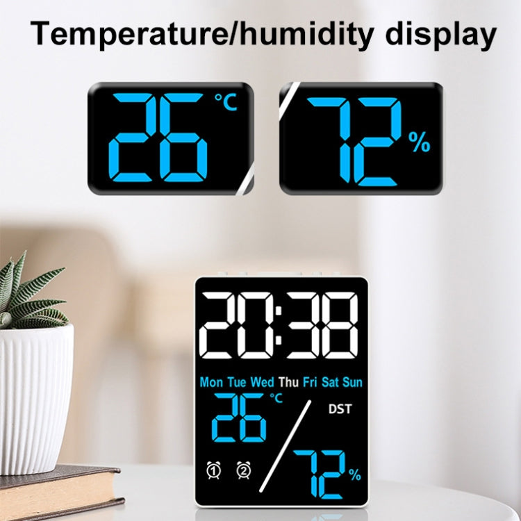 Multifunctional Temperature / Humidity Display Electronic Alarm Clock, Color: Blue White - free shipping - PMc TechLife - Order now!