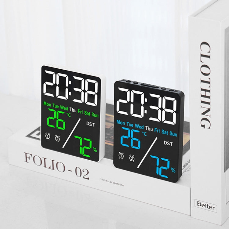 Multifunctional Temperature / Humidity Display Electronic Alarm Clock, Color: Green Black - Alarm Clocks by PMc TechLife | Online Shopping South Africa | PMc TechLife | Buy Now Pay Later Mobicred