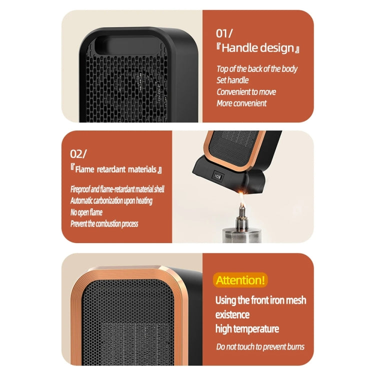 1000W High-power Household Heater Small Desktop Ceramic PTC Heating Heater, Spec: EU Plug(White) - Electric Heaters by PMC TechLife | Online Shopping South Africa | PMC TechLife | Buy Now Pay Later Mobicred