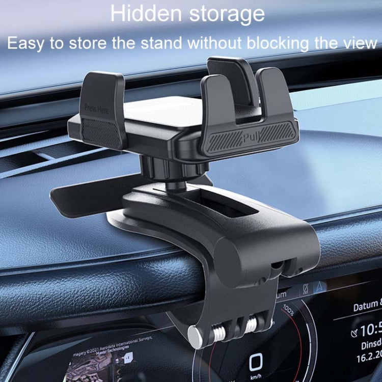 Car Dashboard Multifunctional Rotating And Folding Cell Phone Navigation Holder(Black) - Universal Car Holders by PMC TechLife | Online Shopping South Africa | PMC TechLife | Buy Now Pay Later Mobicred