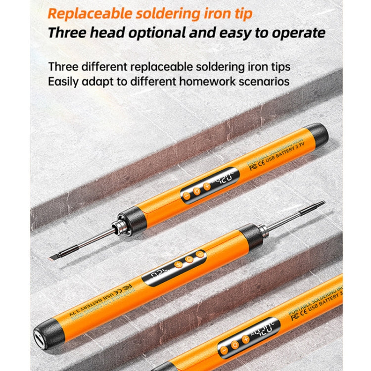 USB Digital Display Charging Soldering Iron Set 5-speed Temperature Adjustable 3 Heads Gray - Soldering Iron Set by PMc TechLife | Online Shopping South Africa | PMc TechLife | Buy Now Pay Later Mobicred