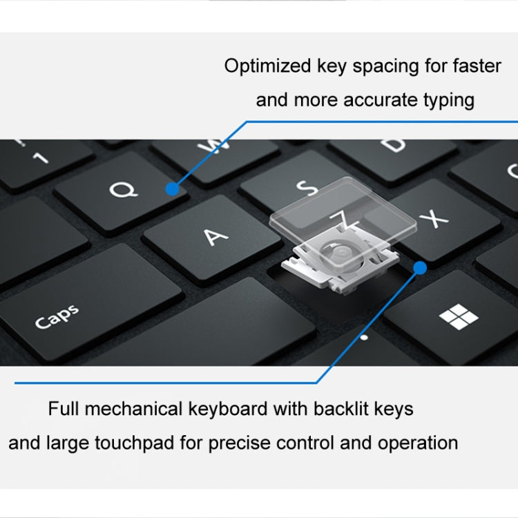 For Microsoft Surface Pro 8 / 9 / 10 / X Bluetooth Keyboard Magnetic Tablet Wireless Touch Backlit Keyboard With Pen Slot(Black) - free shipping - PMC TechLife - Order now!