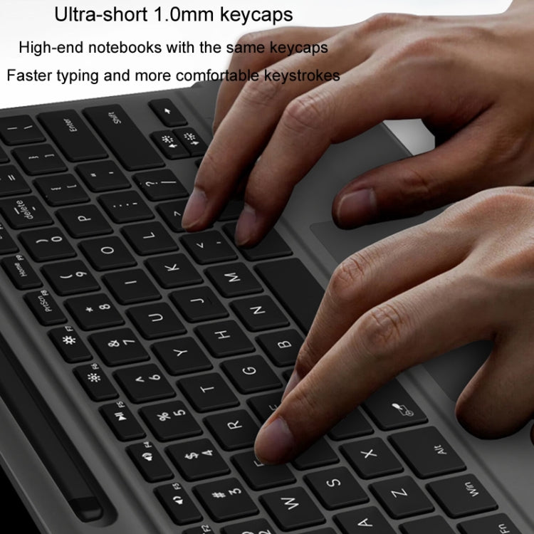 For Microsoft Surface Pro 8 / 9 / X Bluetooth Keyboard Magnetic Tablet Wireless Touch Backlit Keyboard With Pen Slot(Gray) - Others Keyboard by PMC TechLife | Online Shopping South Africa | PMC TechLife | Buy Now Pay Later Mobicred