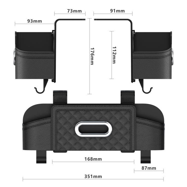 Multifunctional Car Seat Back Tissue Storage Box Hanging Bag(Black) - Stowing Tidying by PMC TechLife | Online Shopping South Africa | PMC TechLife | Buy Now Pay Later Mobicred