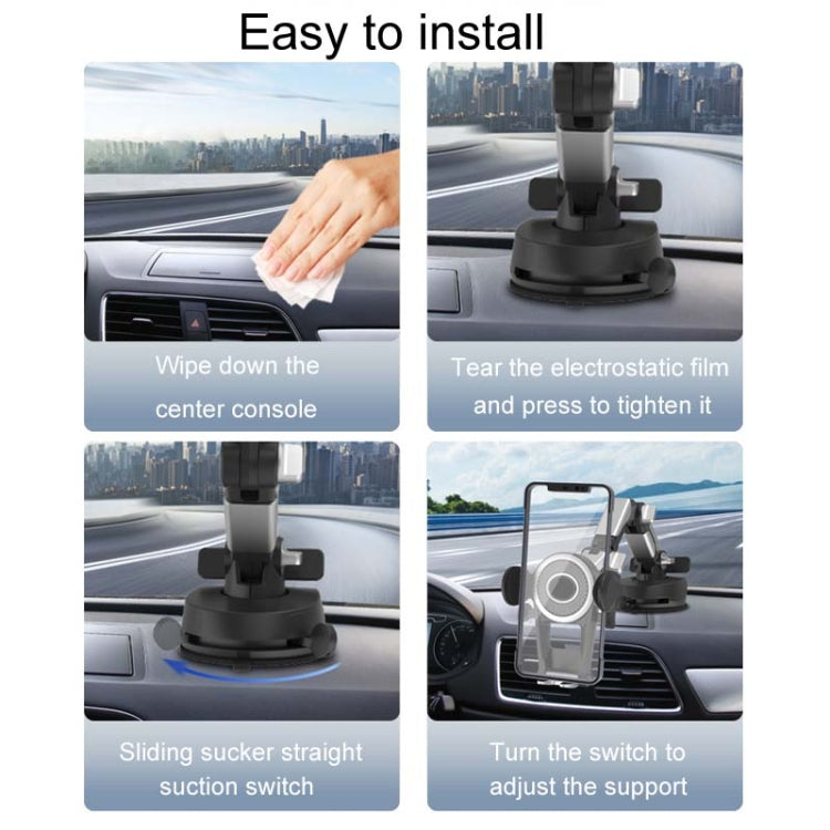 Car Suction Cup Multi-function Cell Phone Navigation Mount, Style: With Flat Clip - Universal Car Holders by PMC TechLife | Online Shopping South Africa | PMC TechLife | Buy Now Pay Later Mobicred