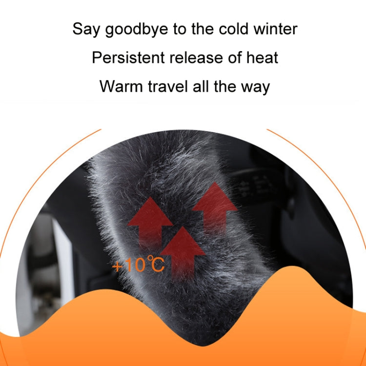 38cm Car Steering Wheel Winter Warm Short Plush Cover(D-type Gray) - Steering Wheel Accessories by PMC TechLife | Online Shopping South Africa | PMC TechLife | Buy Now Pay Later Mobicred