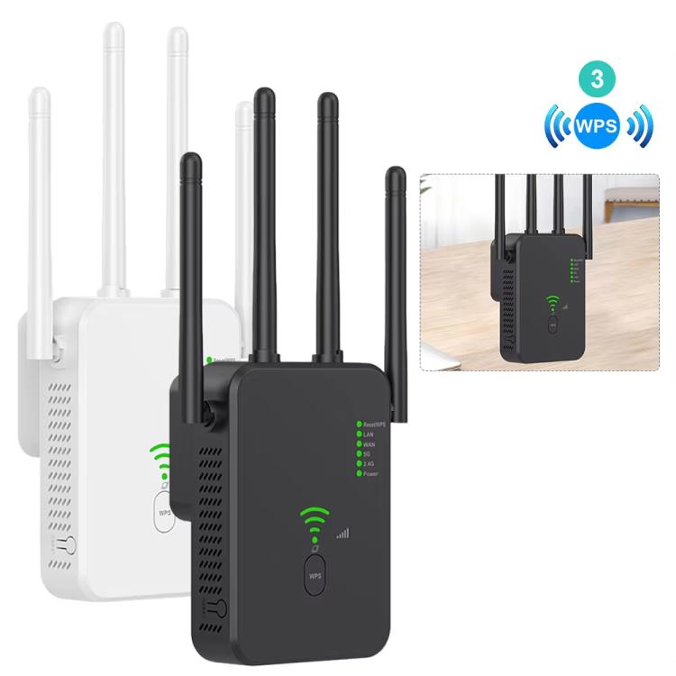 Urant U10 300Mbps 2.4G Wireless Repeater WiFi Signal Amplifier With 4 Antennas EU Plug Black - Broadband Amplifiers by Urant | Online Shopping South Africa | PMC TechLife | Buy Now Pay Later Mobicred