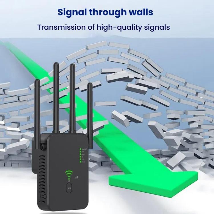 Urant U10 300Mbps 2.4G Wireless Repeater WiFi Signal Amplifier With 4 Antennas EU Plug Black - Broadband Amplifiers by Urant | Online Shopping South Africa | PMC TechLife | Buy Now Pay Later Mobicred