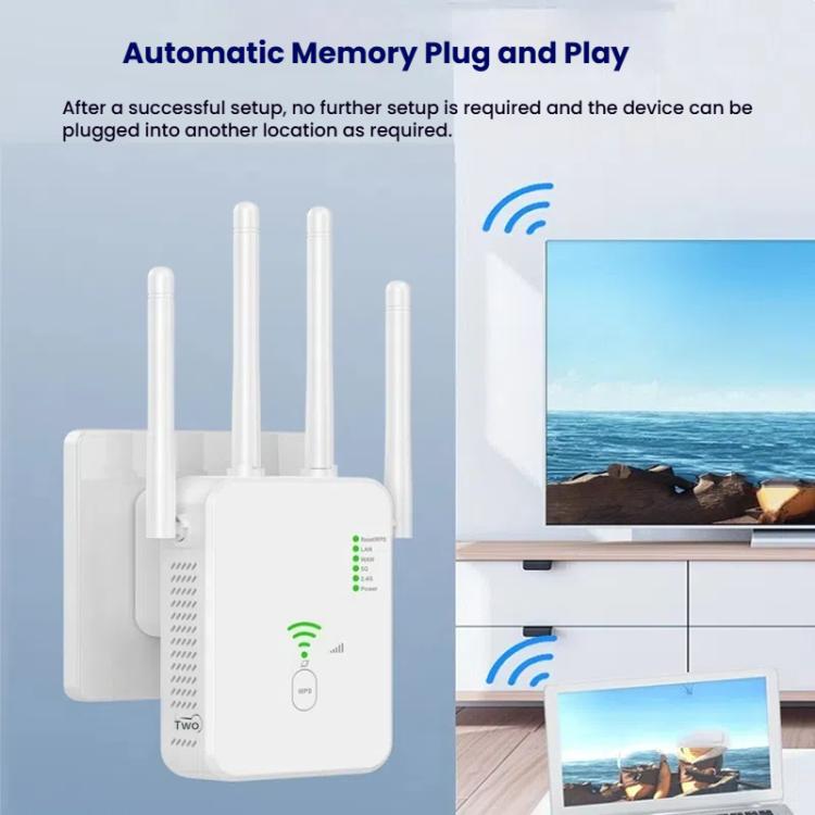 Urant U10 300Mbps 2.4G Wireless Repeater WiFi Signal Amplifier With 4 Antennas US Plug White - Broadband Amplifiers by Urant | Online Shopping South Africa | PMC TechLife | Buy Now Pay Later Mobicred