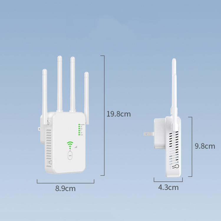 Urant U10 300Mbps 2.4G Wireless Repeater WiFi Signal Amplifier With 4 Antennas EU Plug Black - Broadband Amplifiers by Urant | Online Shopping South Africa | PMC TechLife | Buy Now Pay Later Mobicred
