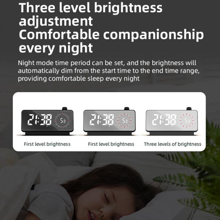 Multi-Functional LED Screen Mirror Charging Alarm Clock Reminder Visual Timer(White) - Alarm Clocks by PMc TechLife | Online Shopping South Africa | PMc TechLife | Buy Now Pay Later Mobicred