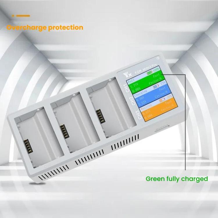 For DJI Mini 4 Pro / Mini 3 Pro / Mini 3 YX Color Screen 3-Way Charger Battery Manager With 65W EU Plug - free shipping - PMC TechLife - Order now!
