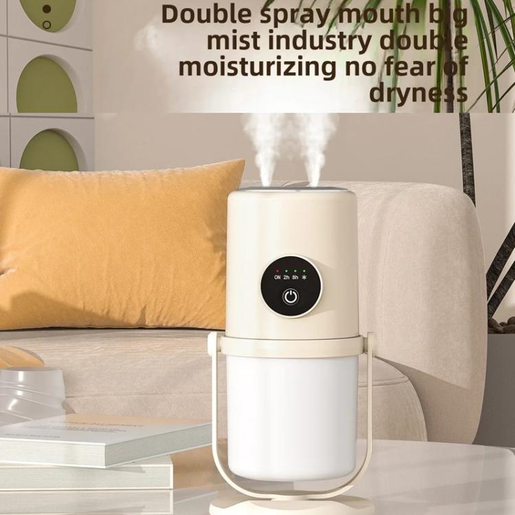 Desktop Dual Port Humidifier Portable Mini Air Purifier With Nightlight, Color: Beige+Base - free shipping - PMC TechLife - Order now!