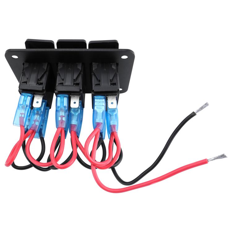 Blue Light Laser Engraved Panel Combination Switch For Car Boat, Specifications: 3-digit Panel - Car Switches by PMC TechLife | Online Shopping South Africa | PMC TechLife | Buy Now Pay Later Mobicred