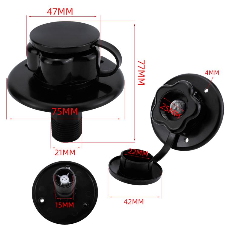 RV Ship Flange Threaded Leak-proof Water Inlet Connector Check Valve, Specifications: Black 1 - Marine Accessories & Parts by PMC TechLife | Online Shopping South Africa | PMC TechLife | Buy Now Pay Later Mobicred