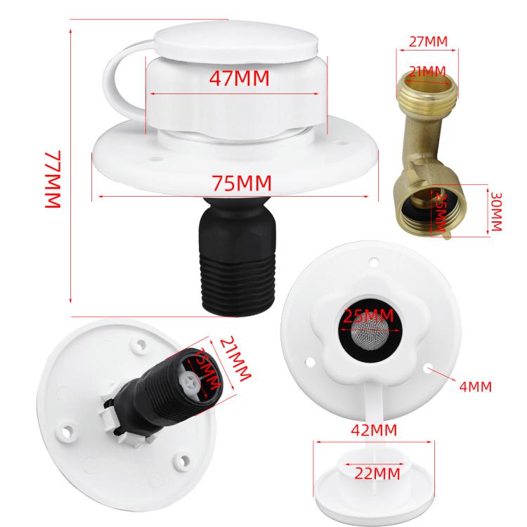 RV Ship Flange Threaded Leak-proof Water Inlet Connector Check Valve, Specifications: White 3 - Marine Accessories & Parts by PMC TechLife | Online Shopping South Africa | PMC TechLife | Buy Now Pay Later Mobicred