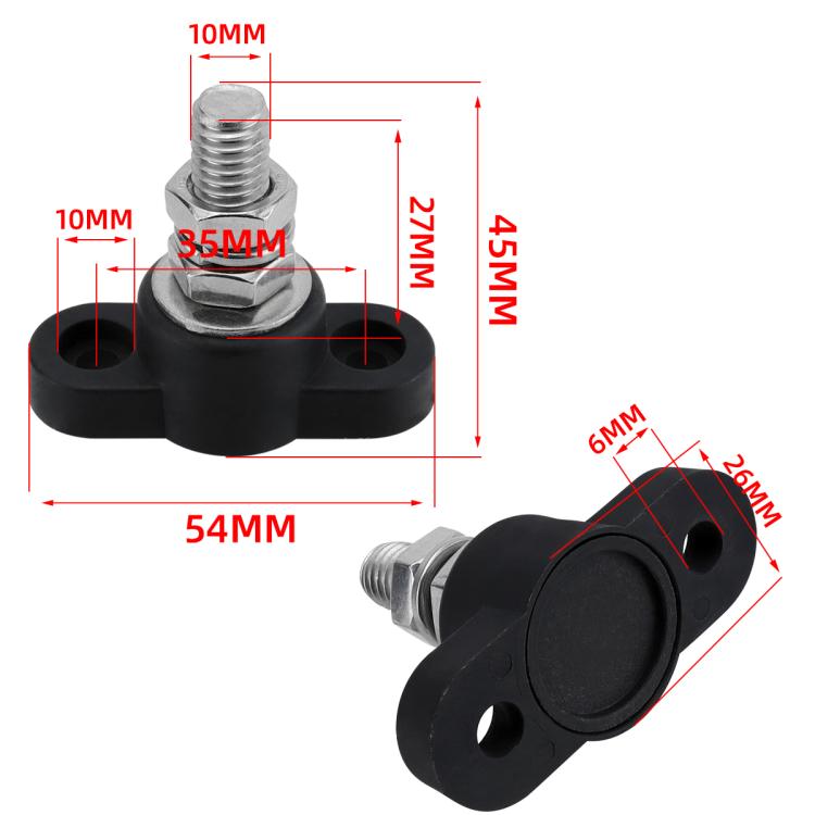 12V RV Yacht M10 Single Pole Battery Terminal, Color: Black - Booster Cable & Clip by PMC TechLife | Online Shopping South Africa | PMC TechLife | Buy Now Pay Later Mobicred