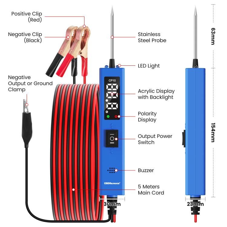 OBDResource 0-80V Multi-Function Portable Automobile Circuit Tester(CP10) - Electronic Test by OBDResource | Online Shopping South Africa | PMC TechLife | Buy Now Pay Later Mobicred